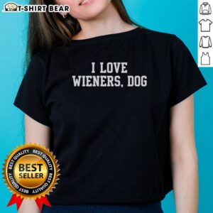 Alt Text: Brandon Walker I Love Wieners Dog Ladies Tee featuring vibrant design and playful graphics for dog lovers.