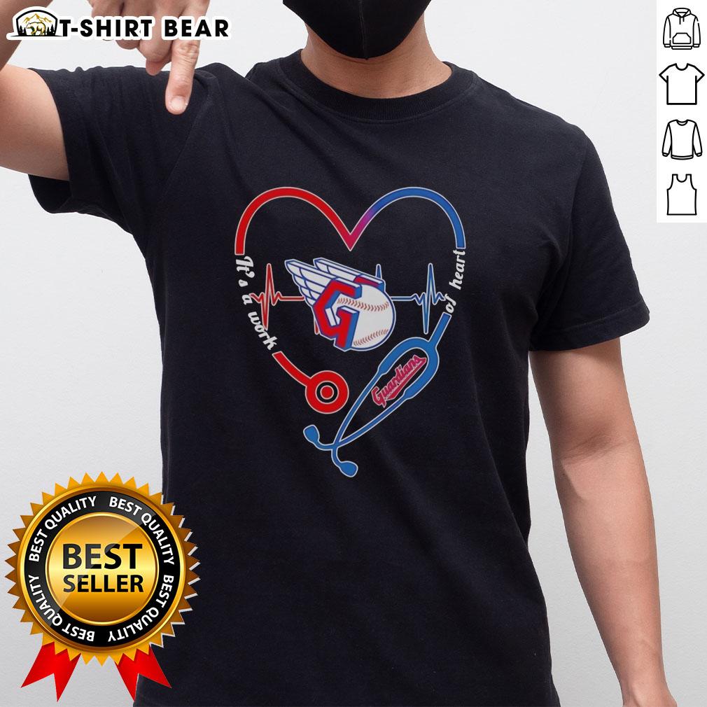 Top Cleveland Guardians Stethoscope Heartbeat T-Shirt showcasing a heart design, perfect for fans and healthcare workers.