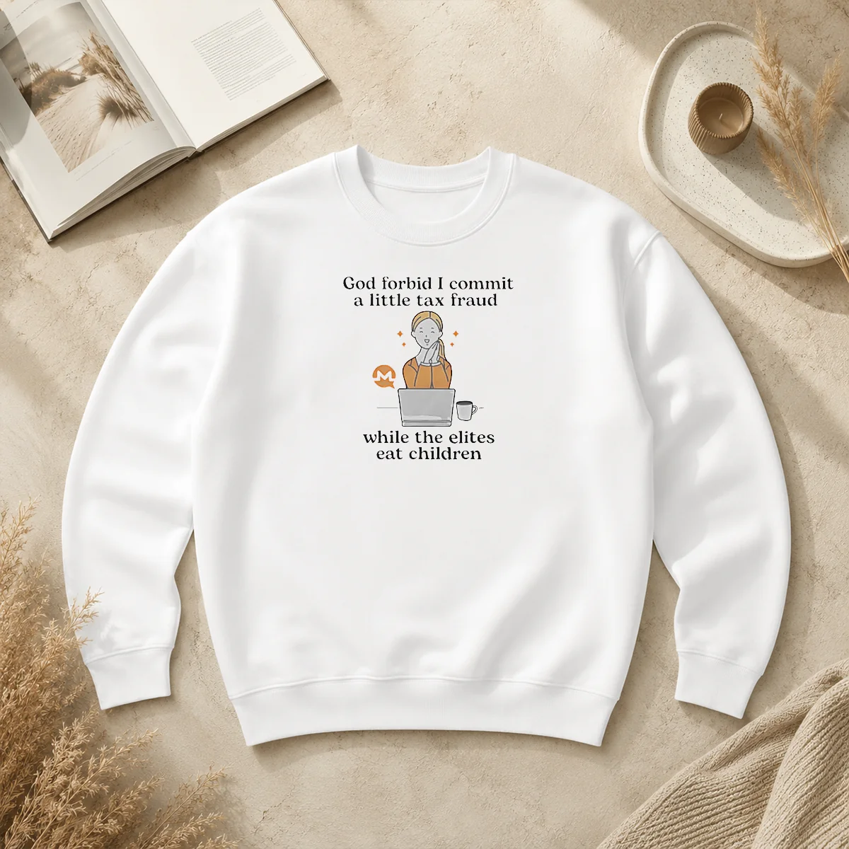 Awesome Monero Cryptocurrency God Forbid I Commit A Little Tax Fraud While The Elites Sweater Awesome Monero Cryptocurrency God Forbid I Commit A Little Tax Fraud While The Elites sweater in dark gray, crewneck style