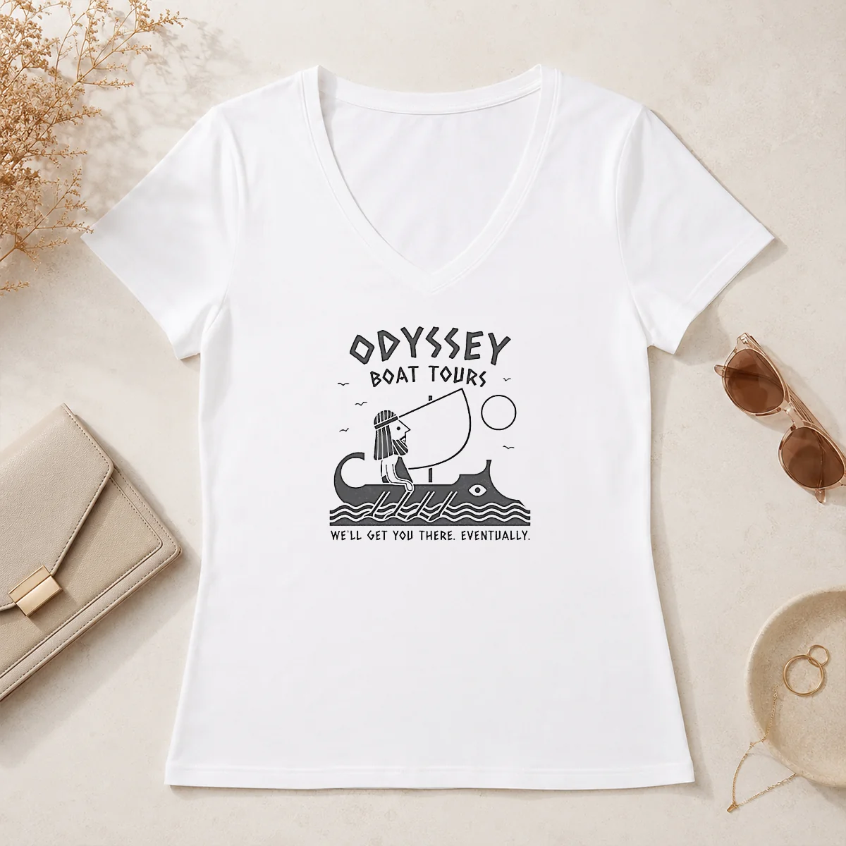Awesome Odysseus Odyssey Boat Tours We V-Neck Shirt Awesome Odysseus Odyssey Boat Tours We V-Neck Shirt