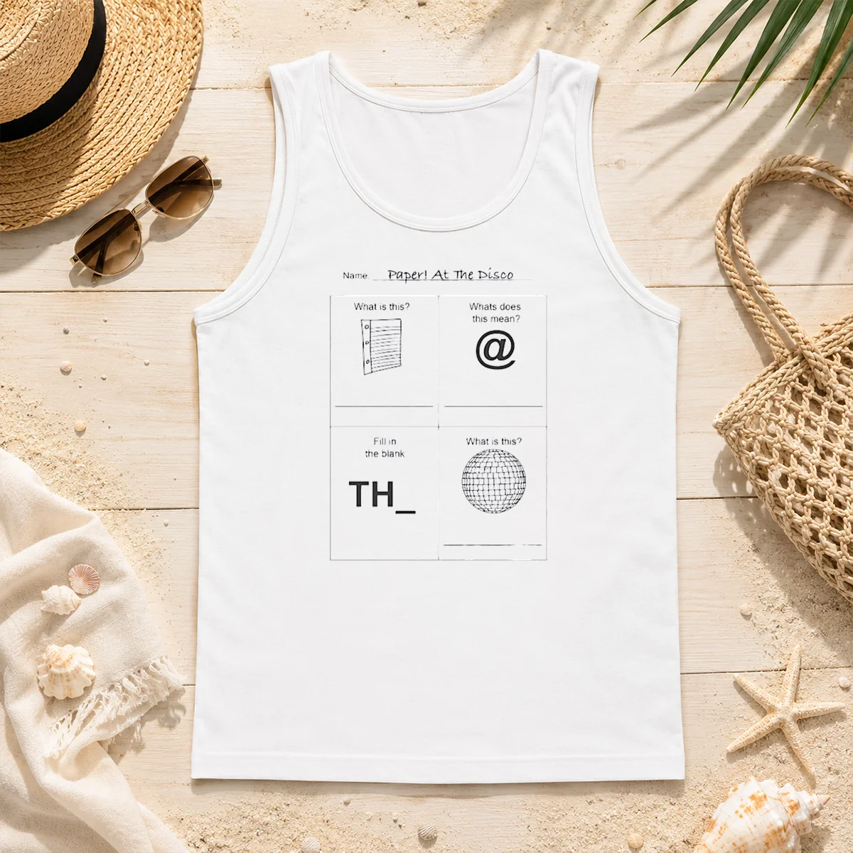 Awesome Paper At The Disco Educational Worksheet Parody Tank Top Awesome Paper At The Disco Educational Worksheet Parody Tank Top