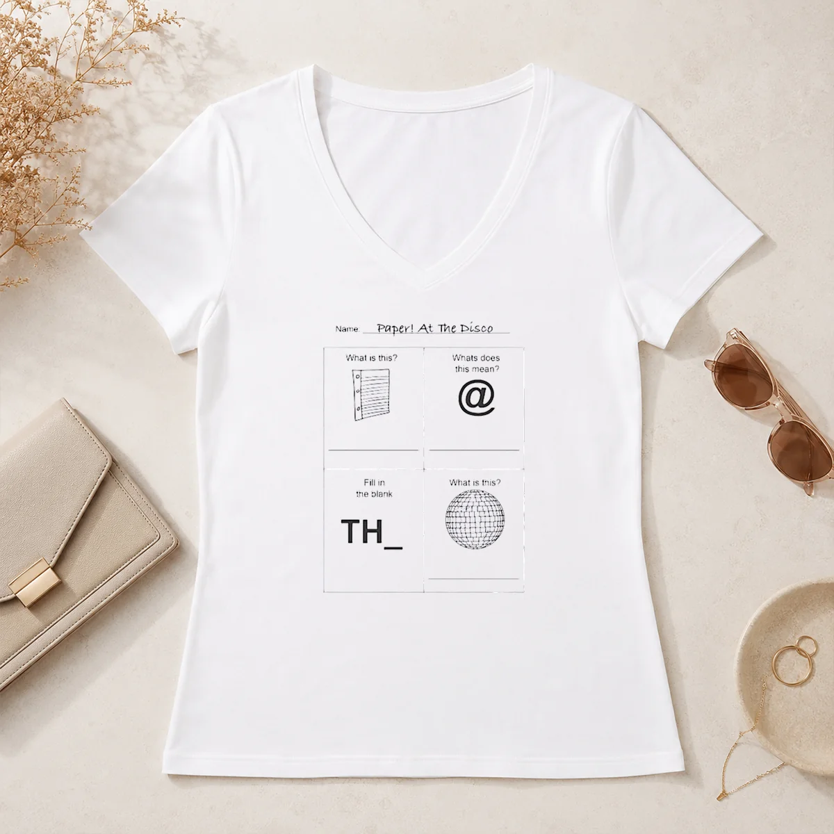 Awesome Paper At The Disco Educational V-Neck Shirt Awesome Paper At The Disco Educational V-Neck Shirt