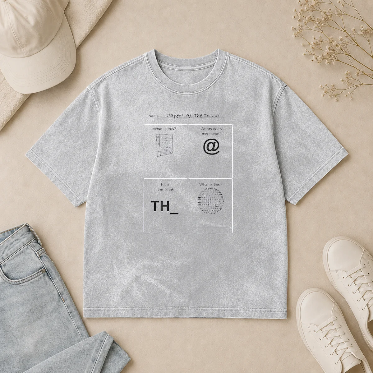 Awesome Paper At The Disco Educational Worksheet Parody Washed T Shirt Awesome Paper At The Disco Educational Worksheet Parody Washed T-Shirt
