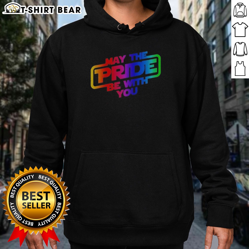 Awesome Star Wars May The Pride Be With You LGBTQ Pride Rainbow Graphic Shirt on Hoodie Awesome Star Wars May The Pride Be With You LGBTQ Pride Rainbow Graphic Shirt shown as a hoodie preview