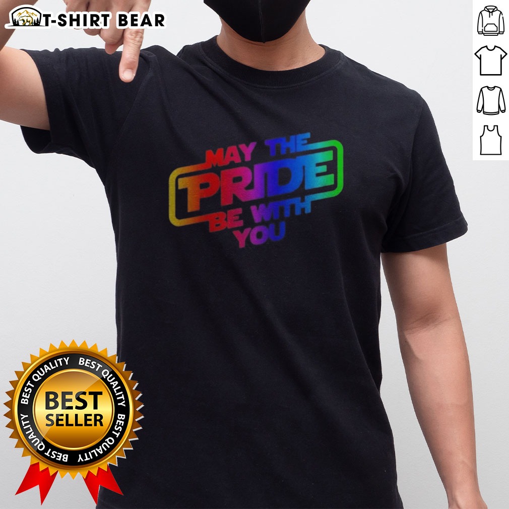 Awesome Star Wars May The Pride Be With You LGBTQ Pride Rainbow Graphic Shirt on Classic Shirt Awesome Star Wars May The Pride Be With You LGBTQ Pride Rainbow Graphic Shirt shown as a classic shirt preview