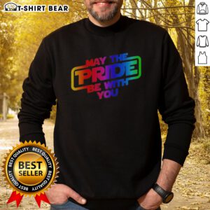 Awesome Star Wars May The Pride Be With You LGBTQ Pride Rainbow Graphic Sweatshirt showcasing vibrant colors and design