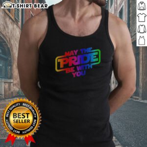 Awesome Star Wars May The Pride Be With You LGBTQ Pride Rainbow Graphic Tank top featuring vibrant rainbow colors.