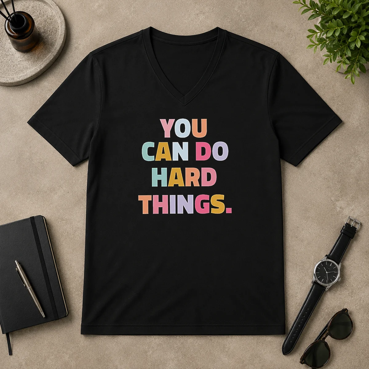 Awesome You Can Do Hard Things V-Neck Shirt Awesome You Can Do Hard Things V-Neck Shirt