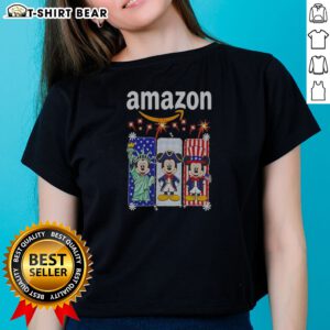 Funny Amazon Mickey Mouse Statue Of Liberty Uncle Sam Patriotic Ladies Shirt featuring a unique patriotic graphic design