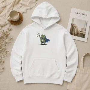 Funny Doctor Frog We Chart At Dawn Medical Professional Nursing Hoodie in dark gray with front kangaroo pocket and adjustable hood