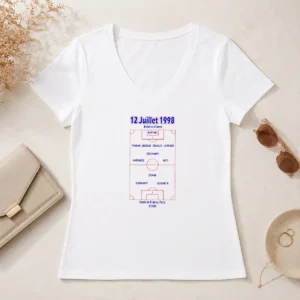 Funny France 1998 World Cup Final Team 12 Juillet 1998 Stade De France Paris V-Neck Shirt