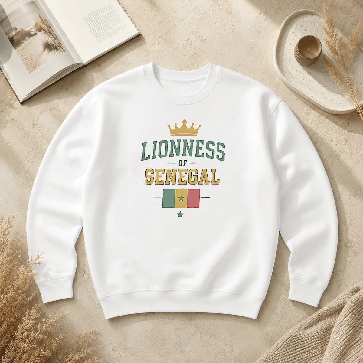 Funny Lioness Of Senegal Flag And Crown National Sweater Funny Lioness Of Senegal Flag And Crown National Sweater