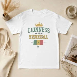 Funny Lioness Of Senegal Flag And Crown National