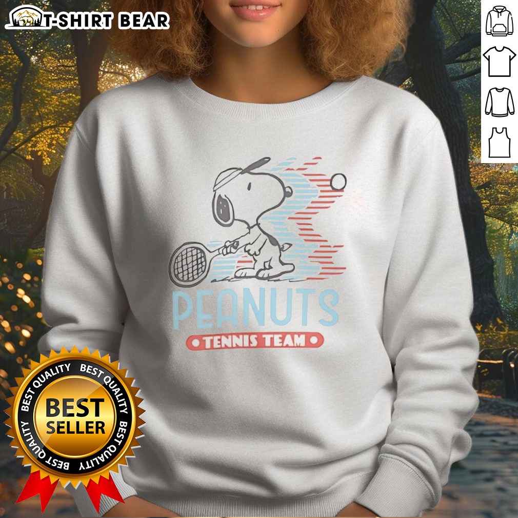 Funny Snoopy Peanuts Tennis Team Hoodie Shirt on Sweatshirt Funny Snoopy Peanuts Tennis Team Hoodie Shirt shown as a sweatshirt preview