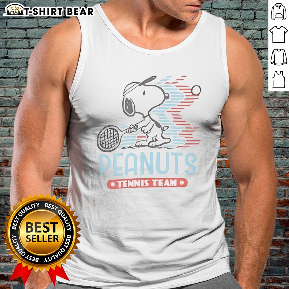 Funny Snoopy Peanuts Tennis Team Hoodie Shirt on Tank Top Funny Snoopy Peanuts Tennis Team Hoodie Shirt shown as a tank top preview