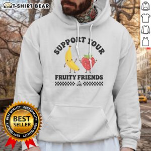 Funny Support Your Fruity Friends Love Wins Hoodie showcasing a vibrant and playful design.