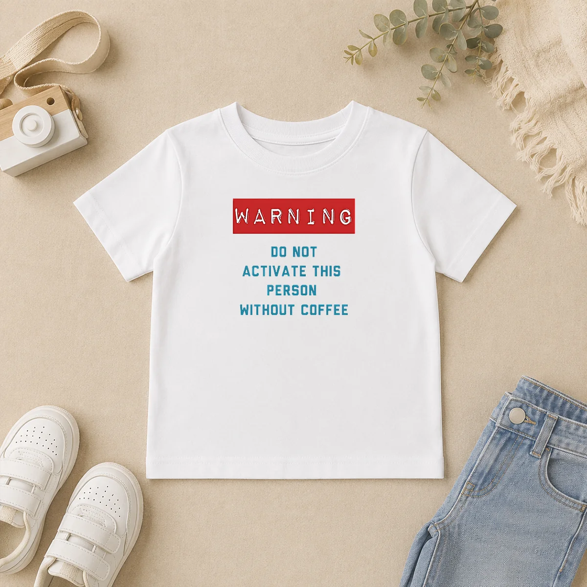 Funny Warning Do Not Activate This Without Coffee Kids T Shirt Funny Warning Do Not Activate This Without Coffee Kids T-Shirt