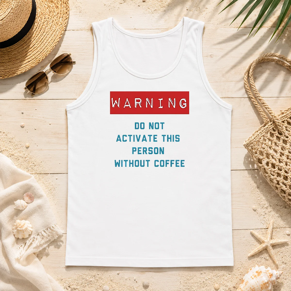 Funny Warning Do Not Activate This Without Coffee Tank Top Funny Warning Do Not Activate This Without Coffee Tank Top