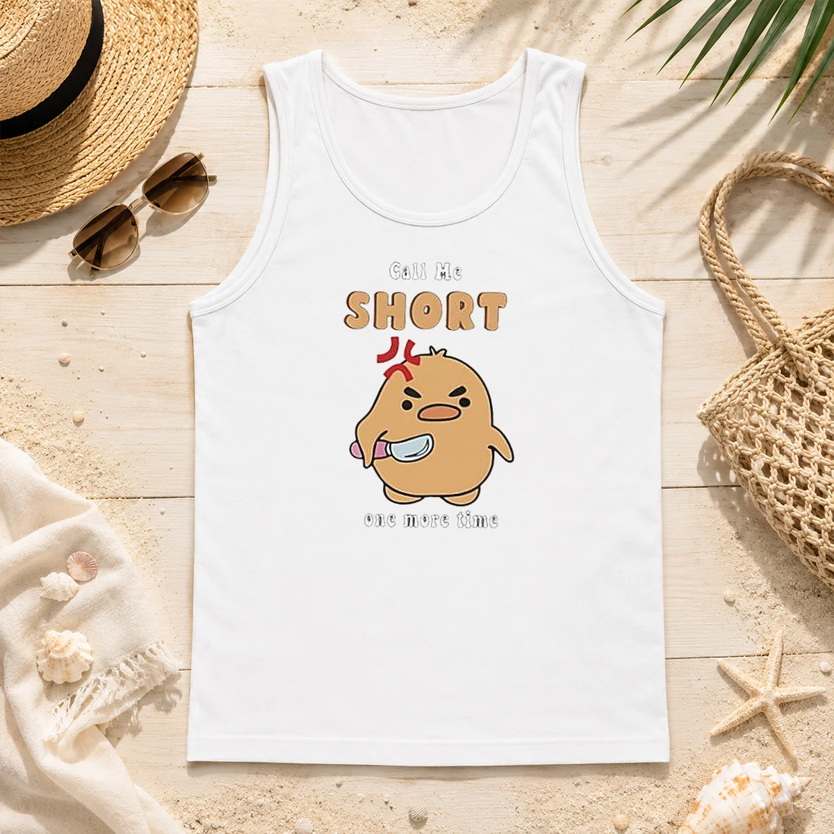 Good Angry Chick Call Me Short One More Time Kawaii Tank Top Good Angry Chick Call Me Short One More Time Kawaii Tank Top