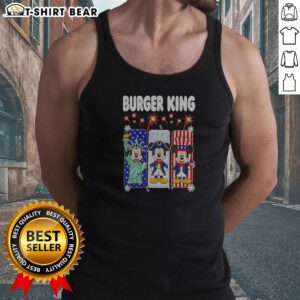 Good Burger King Mickey Mouse USA Patriotic Disney Characters Tank top featuring vibrant red, white, and blue design