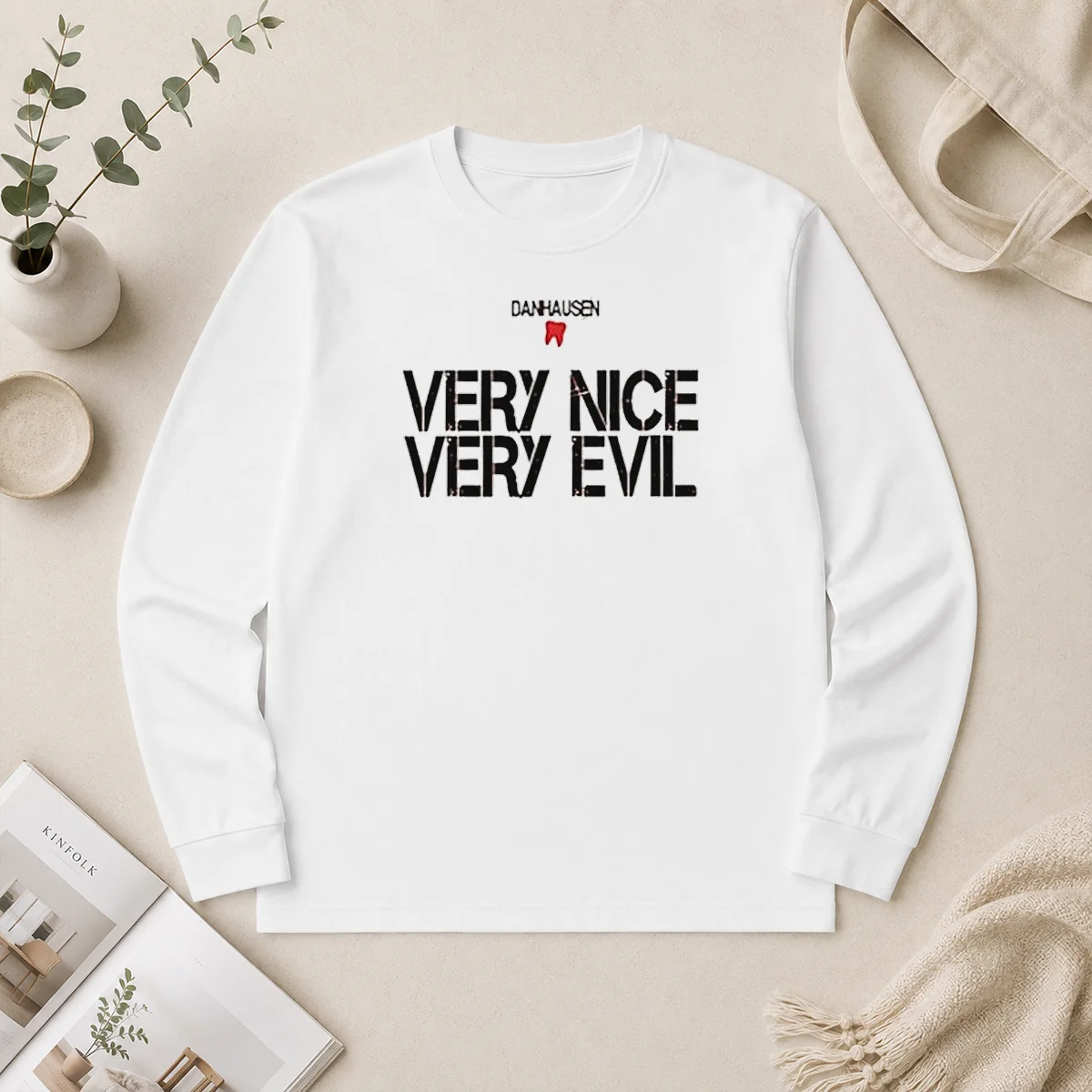 Good Danhausen Very Nice Very Evil Long Sleeve Shirt Good Danhausen Very Nice Very Evil Long Sleeve Shirt