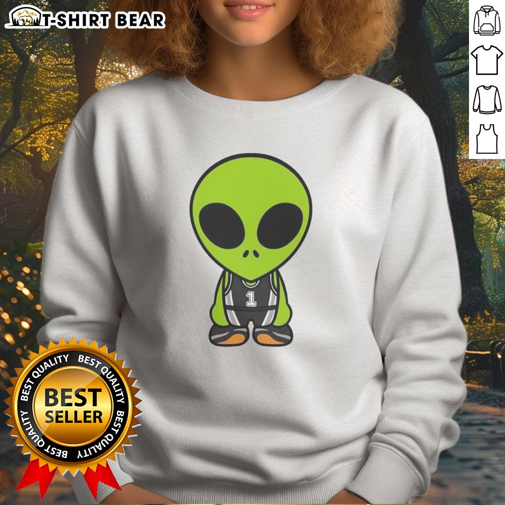 Good The Alien Victor Wembanyama Cartoon Hoodie Shirt on Sweatshirt Good The Alien Victor Wembanyama Cartoon Hoodie Shirt shown as a sweatshirt preview
