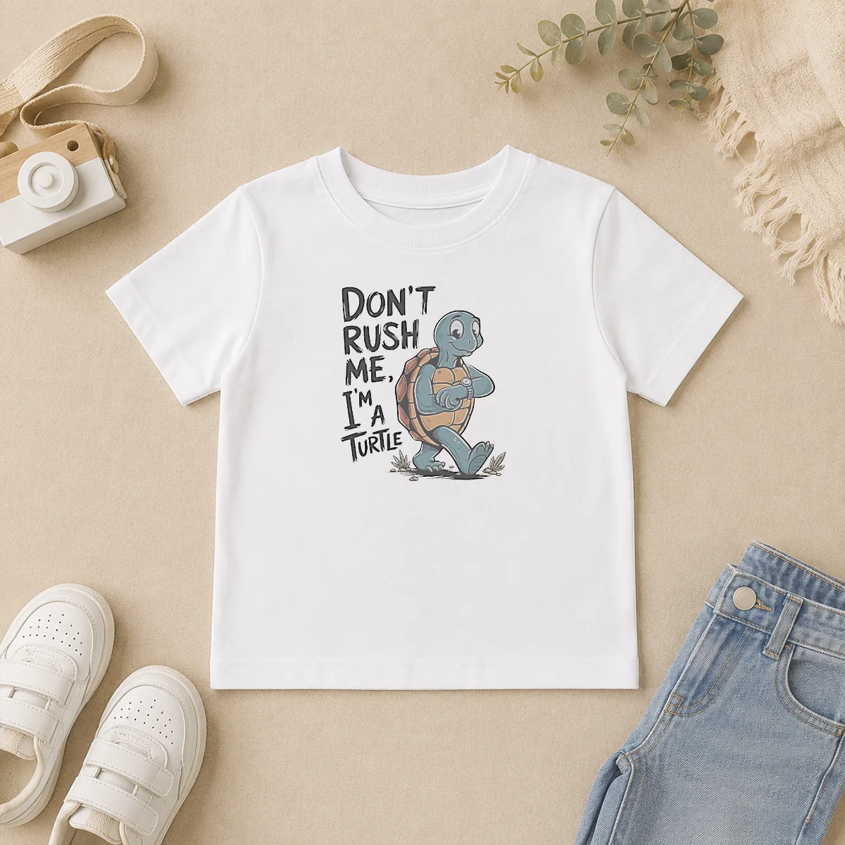 Good Turtle Don'T Rush Me I'M A Turtle Walking With A Wristwatch Funny Animal Kids T Shirt Good Turtle Don'T Rush Me I'M A Turtle Walking With A Wristwatch Funny Animal Kids T-Shirt