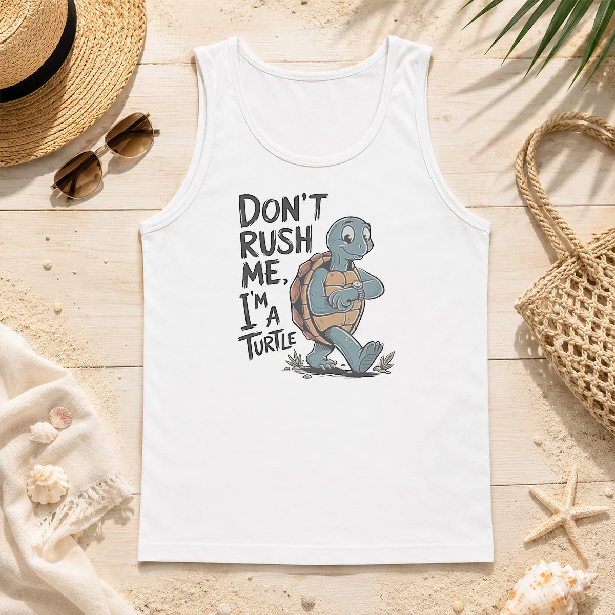 Good Turtle Don'T Rush Me I'M A Turtle Walking With A Wristwatch Funny Animal Tank Top Good Turtle Don'T Rush Me I'M A Turtle Walking With A Wristwatch Funny Animal Tank Top