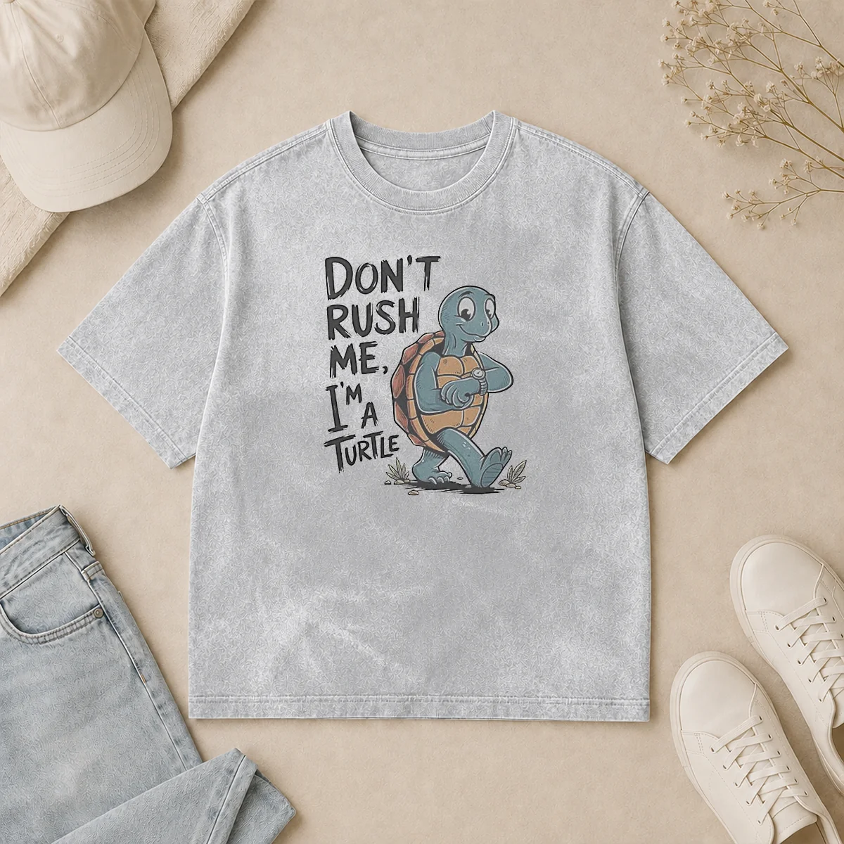 Good Turtle Don'T Rush Me I'M A Turtle Walking With A Wristwatch Funny Animal Washed T Shirt Good Turtle Don'T Rush Me I'M A Turtle Walking With A Wristwatch Funny Animal Washed T-Shirt