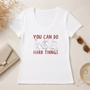 Good You Can Do Hard Things You Got This School Supplies Mascot V-Neck Shirt