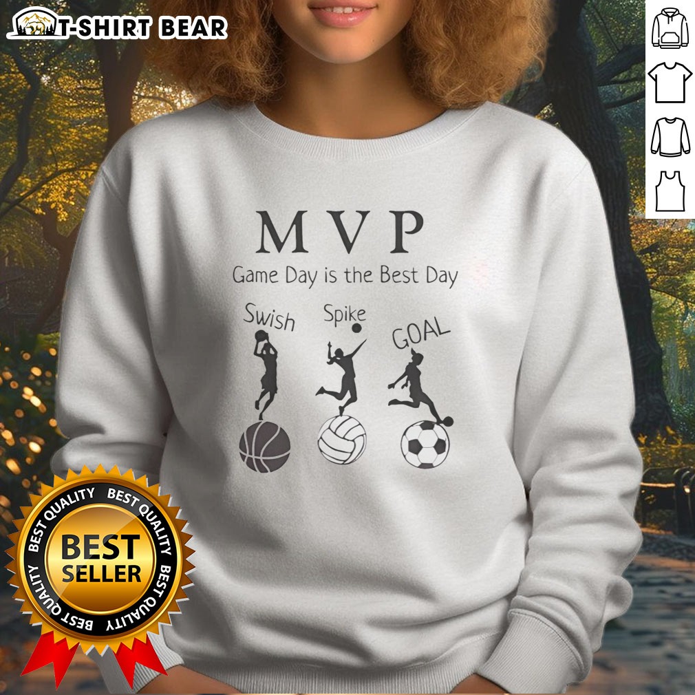 Hot MVP Game Day Is The Best Day Swish Spike Coal Hoodie Shirt on Sweatshirt Hot MVP Game Day Is The Best Day Swish Spike Coal Hoodie Shirt shown as a sweatshirt preview