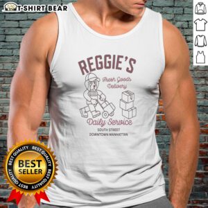 Hot Reggie'S Fresh Goods Delivery Tank top featuring a vibrant design perfect for summer wear.