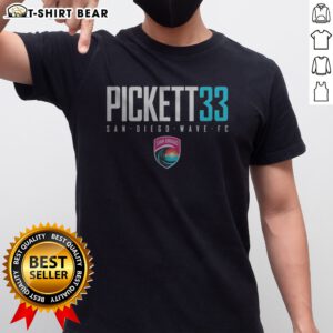 Hot San Diego Wave FC Pickett 33 San Diego Wave FC Soccer League Shirt displayed in vibrant colors