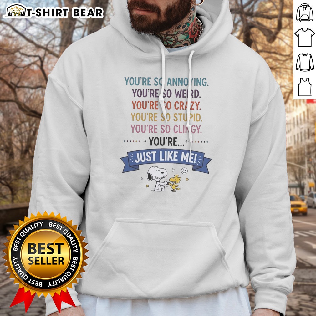 Hot Snoopy And Woodstock You'Re So Annoying You'Re So Weird You'Re So Crazy You'Re So Stupid Hoodie Shirt on Hoodie Hot Snoopy And Woodstock You'Re So Annoying You'Re So Weird You'Re So Crazy You'Re So Stupid Hoodie Shirt shown as a hoodie preview