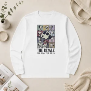 Hot Snoopy Peanuts The Beagle Touring The Eras Cartoon Long Sleeve Shirt