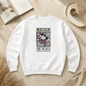 Hot Snoopy Peanuts The Beagle Touring The Eras Cartoon Sweater