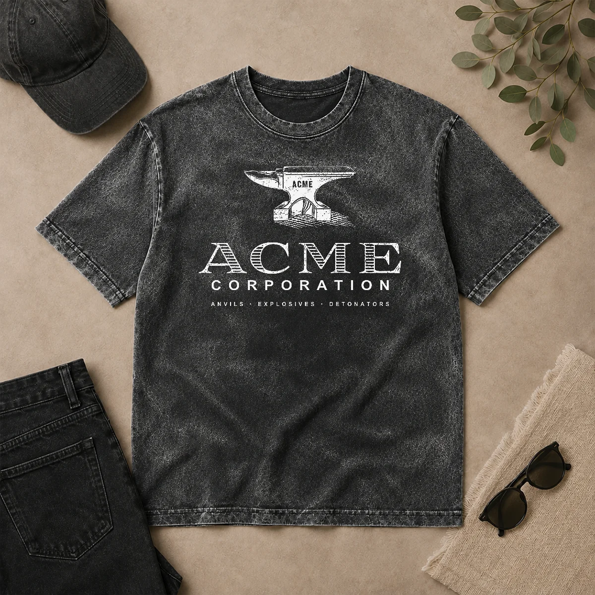 Nice ACME Corporation Anvils Explosives Detonators Washed T Shirt Nice ACME Corporation Anvils Explosives Detonators Washed T-Shirt