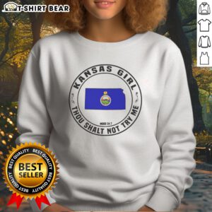 Nice Kansas Girl Thou Shalt Not Try Me Mood 24 7 Kansas State Map Sweatshirt in a cozy setting