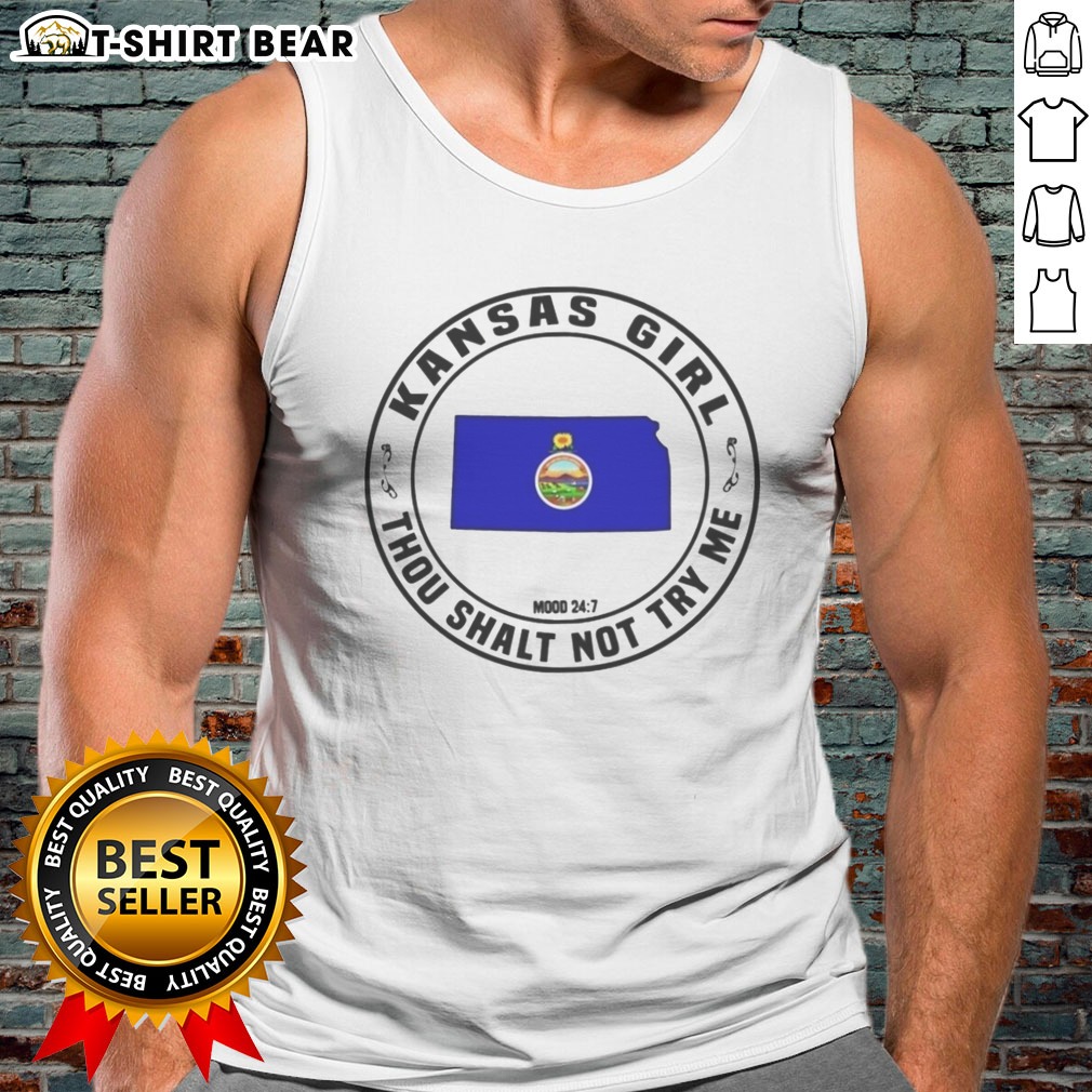 Nice Kansas Girl Thou Shalt Not Try Me Mood 24 7 Kansas State Map Hoodie Shirt on Tank Top Nice Kansas Girl Thou Shalt Not Try Me Mood 24 7 Kansas State Map Hoodie Shirt shown as a tank top preview