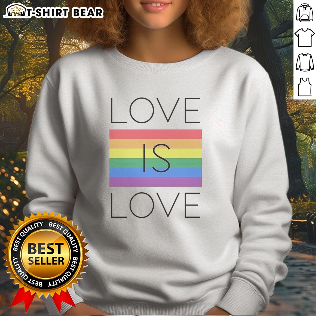 Nice Love Is Love Pride Month Hoodie Shirt on Sweatshirt Nice Love Is Love Pride Month Hoodie Shirt shown as a sweatshirt preview