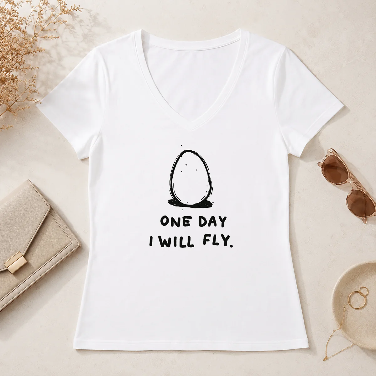 Nice One Day I Will Fly V-Neck Shirt Nice One Day I Will Fly V-Neck Shirt