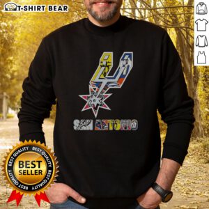 Nice San Antonio Spurs Logos With Sports Team Sweatshirt featuring vibrant team logos on a cozy fabric.