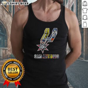 Nice San Antonio Spurs Logos With Sports Team Tank top featuring vibrant team graphics.