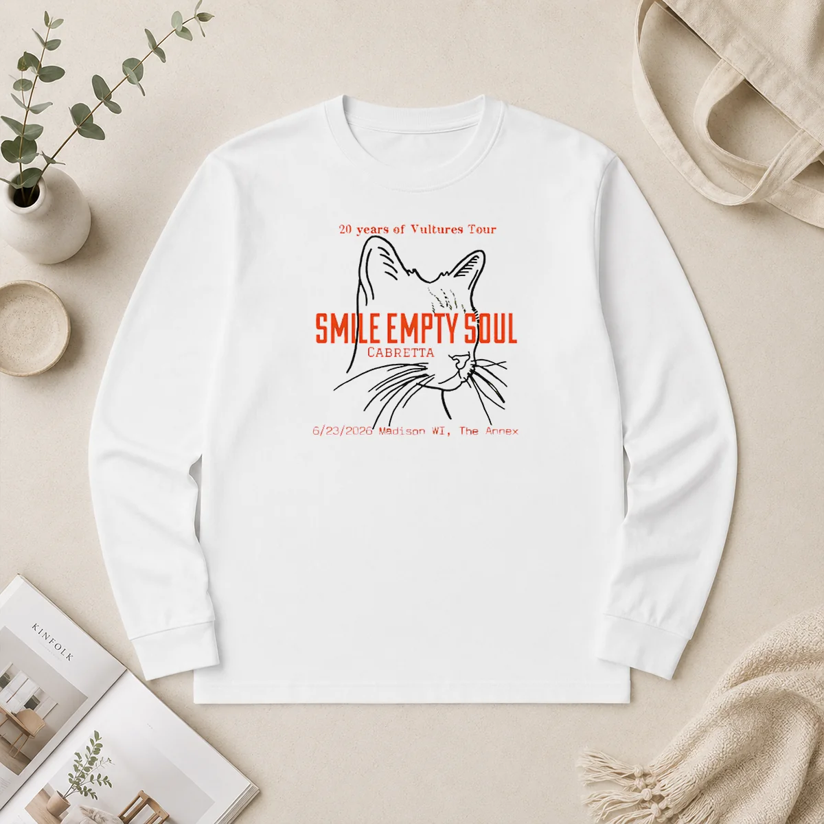 Nice Smile Empty Soul Cabretta 20 Years Of Vultures Tour Madison WI The Annex Long Sleeve Shirt Nice Smile Empty Soul Cabretta 20 Years Of Vultures Tour Madison WI The Annex Long Sleeve Shirt