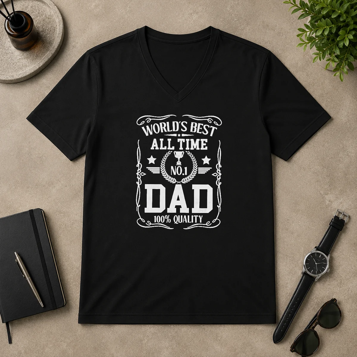 Nice World'S Best All Time #1 V-Neck Shirt Nice World'S Best All Time #1 V-Neck Shirt