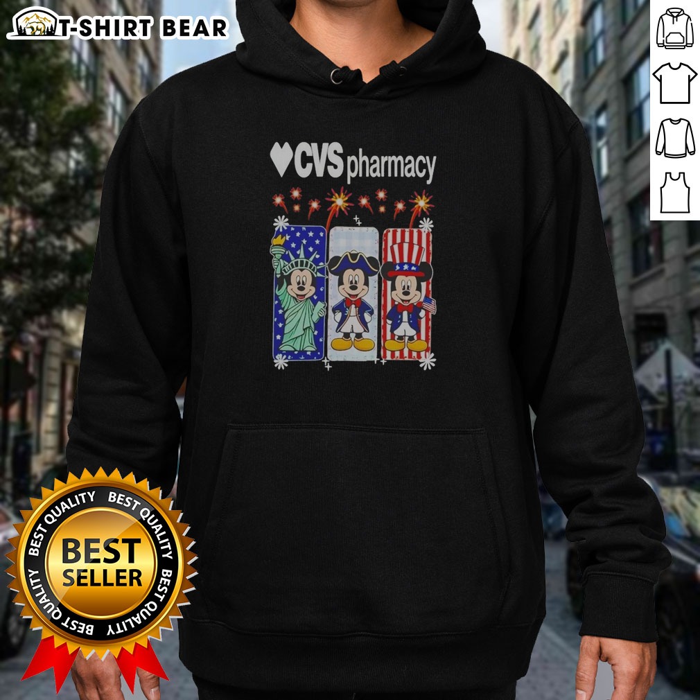 Official Heart CVS Pharmacy Mickey Mouse Statue Of Liberty USA Patriotic Shirt on Hoodie Official Heart CVS Pharmacy Mickey Mouse Statue Of Liberty USA Patriotic Shirt shown as a hoodie preview