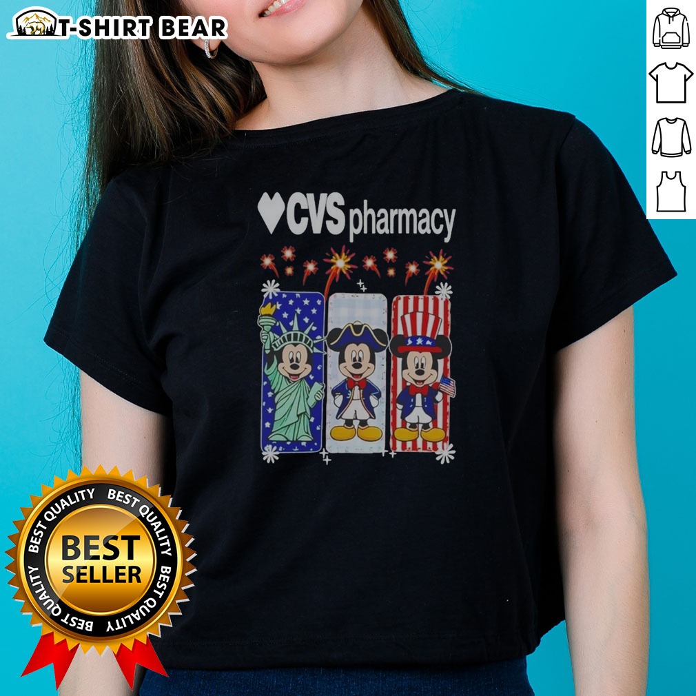 Official Heart CVS Pharmacy Mickey Mouse Statue Of Liberty USA Patriotic Shirt on Ladies Shirt Official Heart CVS Pharmacy Mickey Mouse Statue Of Liberty USA Patriotic Shirt shown as a ladies shirt preview