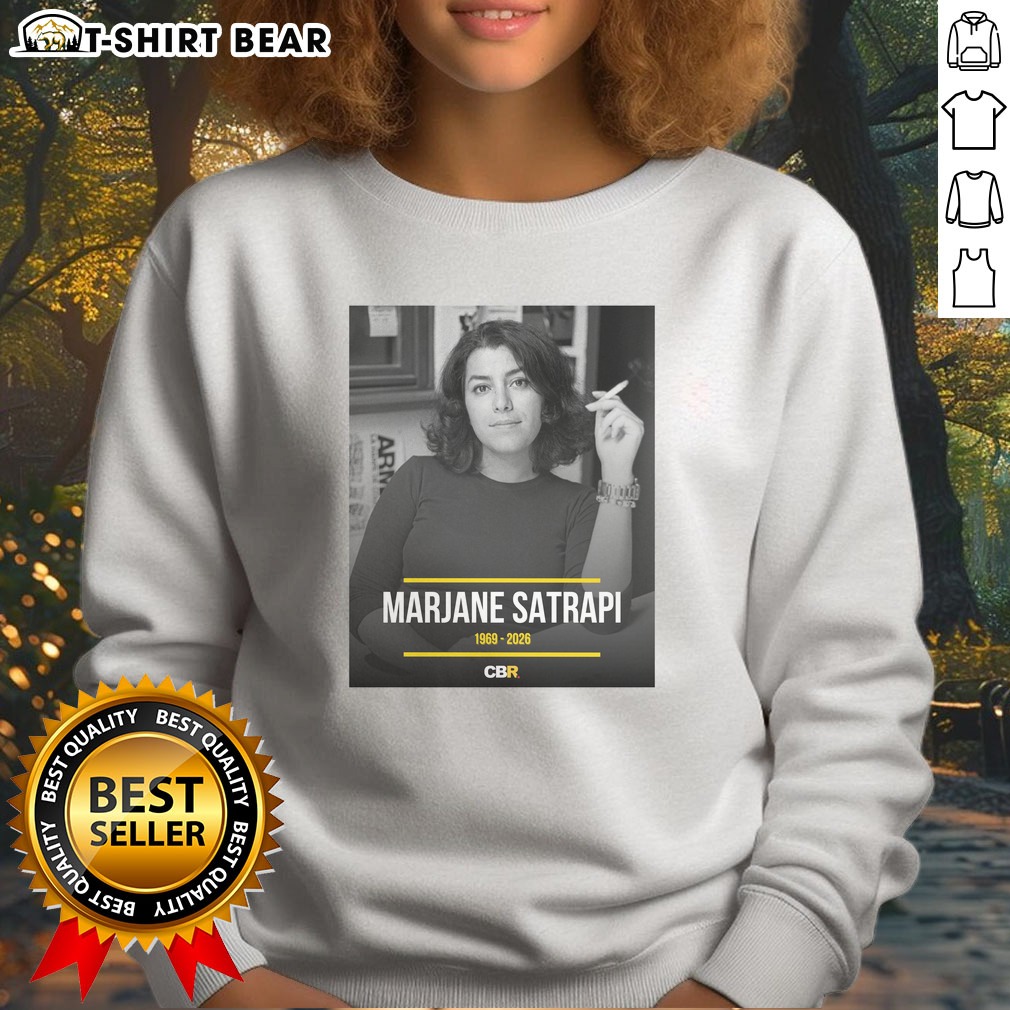 Official Marjane Satrapi French Iranian Artist Author And Filmmaker Dies At 56 Memorial Tribute Hoodie Shirt on Sweatshirt Official Marjane Satrapi French Iranian Artist Author And Filmmaker Dies At 56 Memorial Tribute Hoodie Shirt shown as a sweatshirt preview