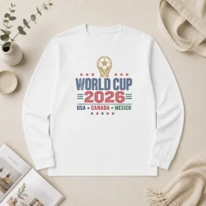 Official Vintage 2026 World Cup USA Canada Mexico Soccer Long Sleeve Shirt