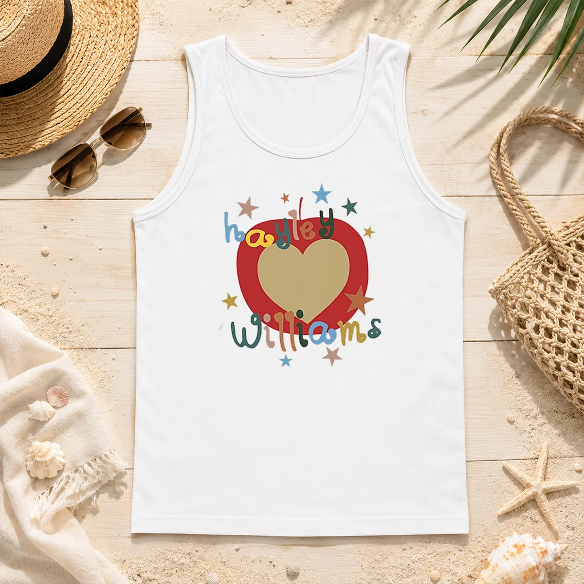 Official Williams Apple Heart Star Pop Tank Top Official Williams Apple Heart Star Pop Tank Top